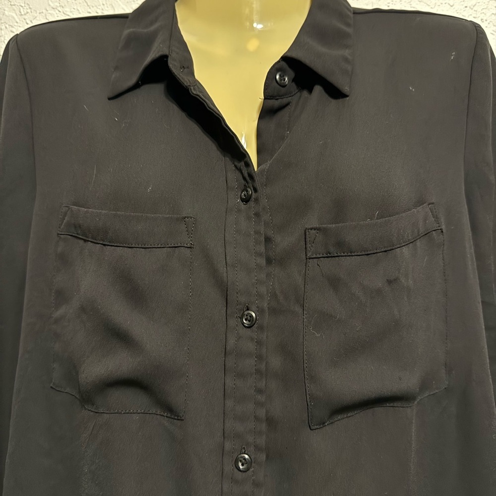 Apt. 9 Essentials Black Button Down Blouse Size M… - image 2